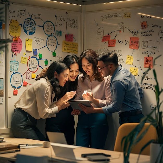 Professionista al lavoro su un progetto di design strategico in un ambiente moderno